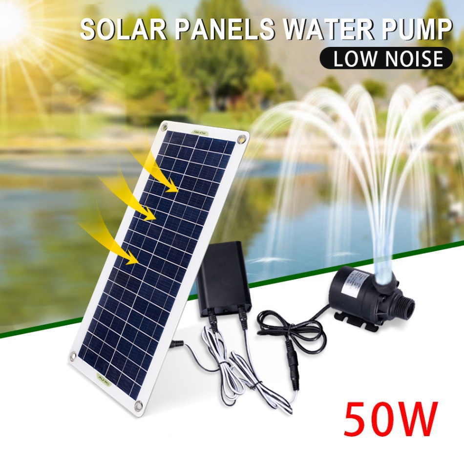 Aquarium Fish Bowl - 50W Solar Power Water Pump Set
