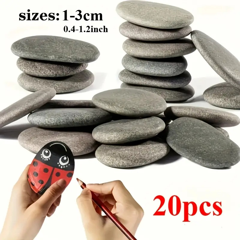 20Pcs Natural River Rocks Smoo - Aquarium Fish Fishing 评论和价格