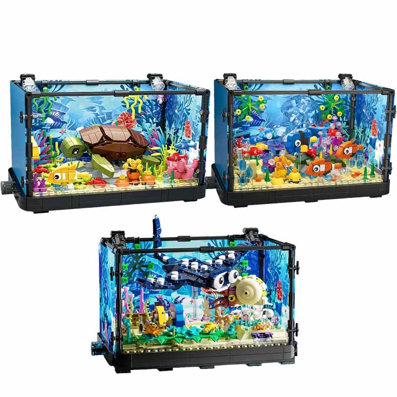 Fish Tank Building Block Set w - Aquarium Fish Breeding 评论和价格
