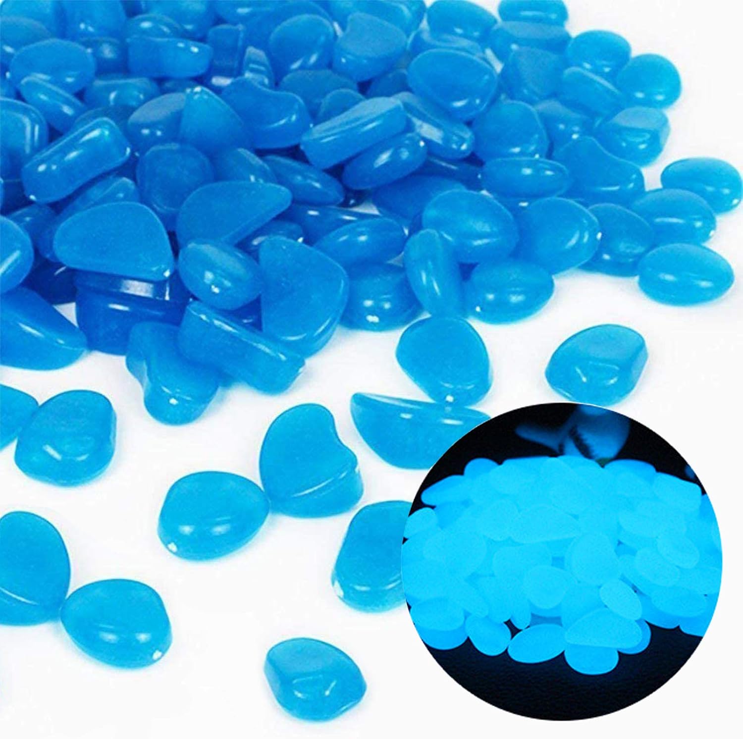 Fish Tank Rocks Glow Blue Pebb - Aquarium Fish Breeding 评论和价格