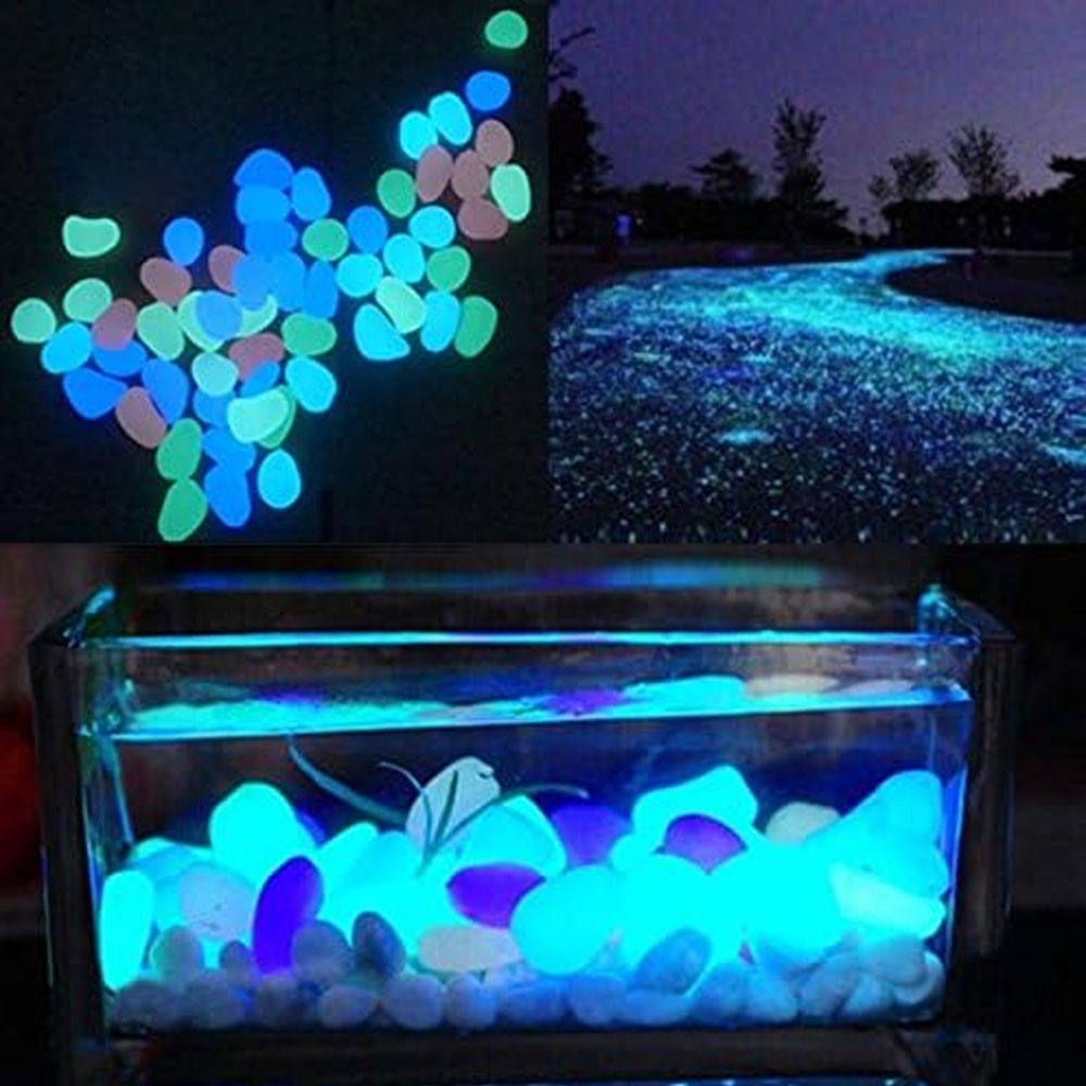 Fish Tank Rocks Glow Blue Pebb - Aquarium Fish Breeding 评论和价格