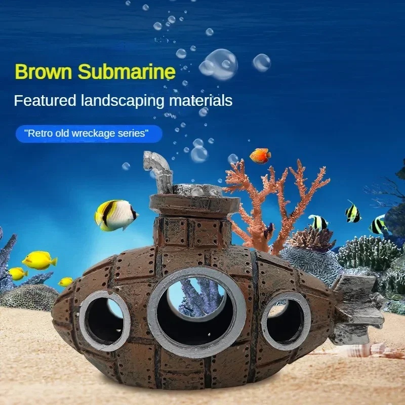 Resin Submarine Ornaments Aqua - Aquarium Fish Tank Price 评论和价格