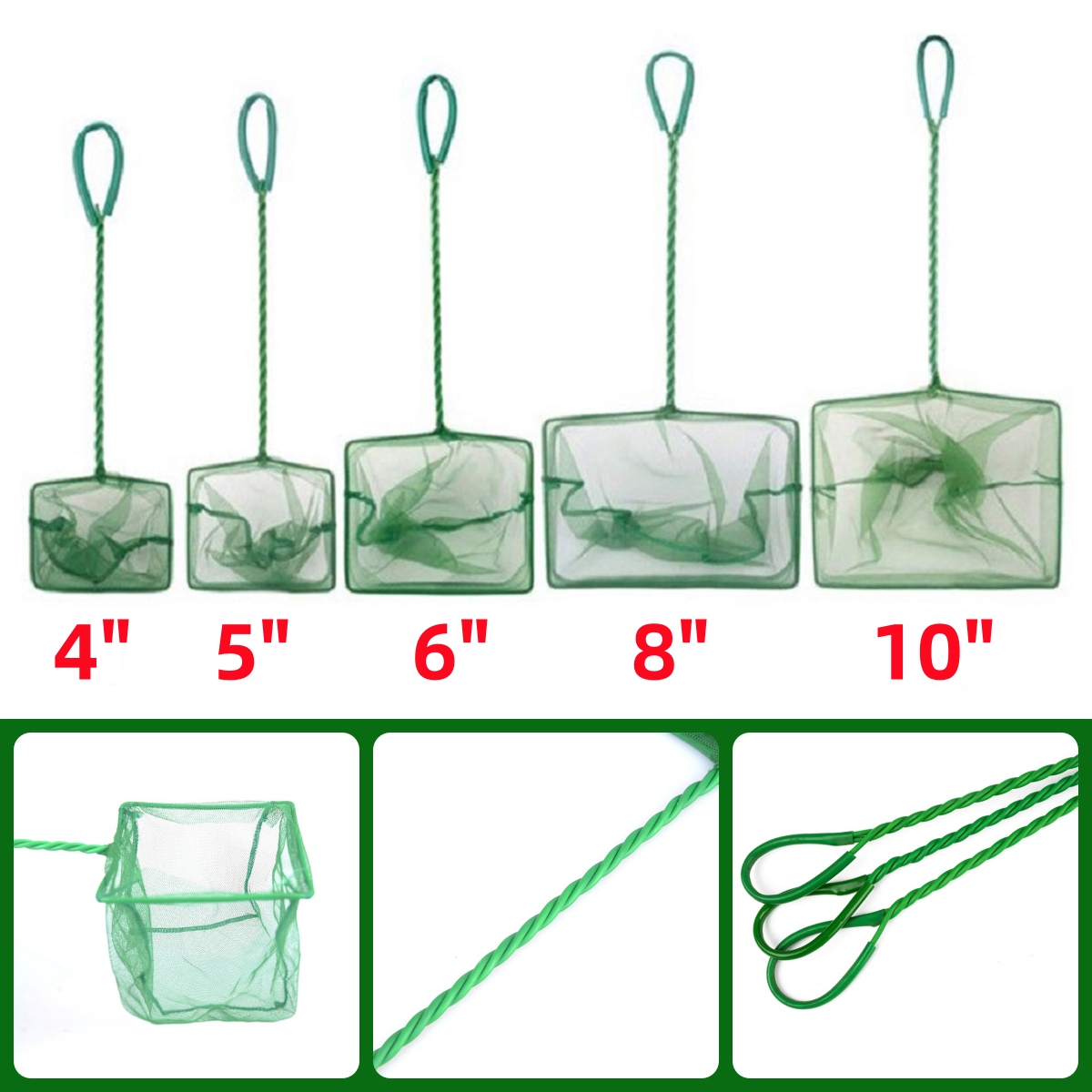 3~10 Inch Portable Nylon Green - Aquarium Fish Green 评论和价格