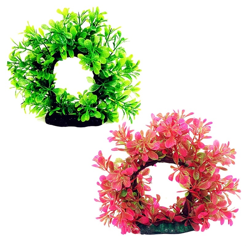 Underwater Wreath Artificial U - Aquarium Fish Green 评论和价格
